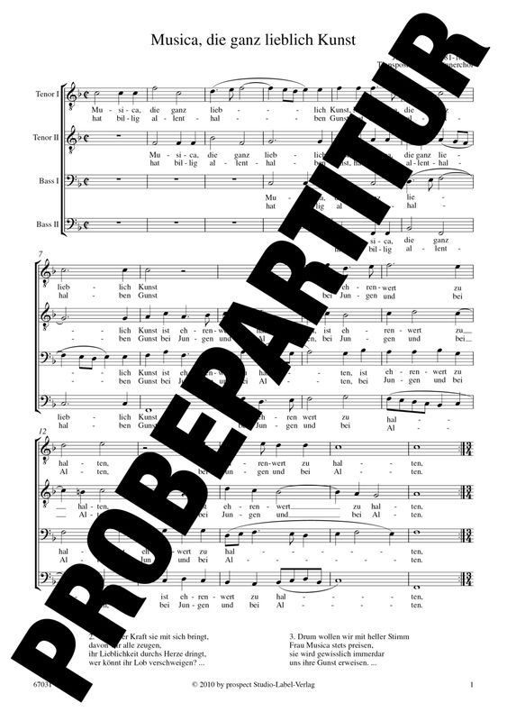 Johannes Jeep (arr. Andreas Lamken): Musica, die ganz lieblich Kunst | Chor TTBB | Partitur | PDF Johannes Jeep (arr. Andreas Lamken): Musica, die ganz lieblich Kunst | Chor TTBB | Partitur | PDF