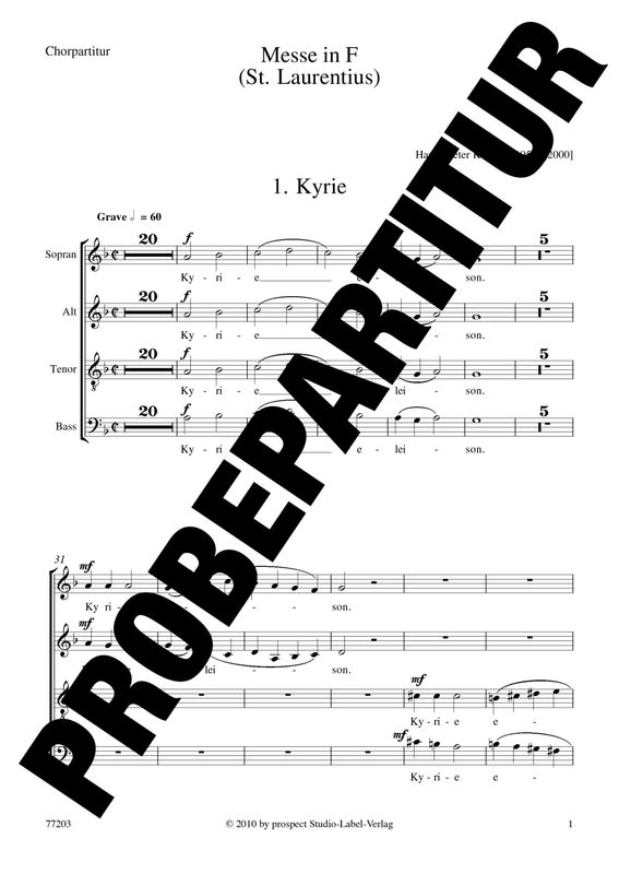 Hans-Dieter Karras: Messe in F | Chor und Orgel | Chorpartitur | PDF Hans-Dieter Karras: Messe in F | Chor und Orgel | Chorpartitur | PDF