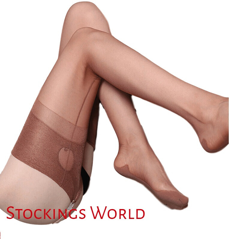 Fully fashioned Seamed  Stockings Brown M/L