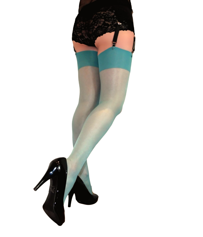 Green Stockings Sheer With Deep Welt
