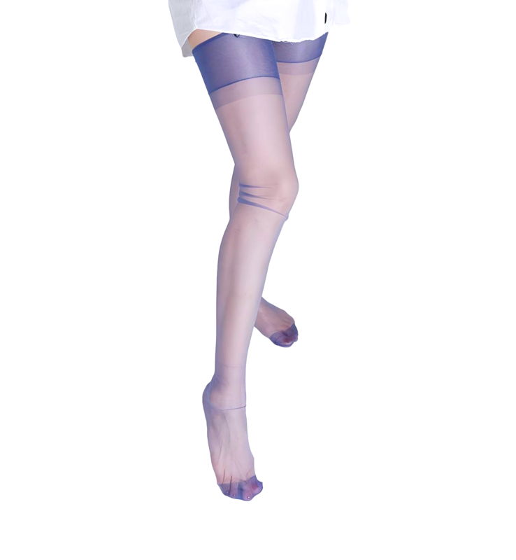 Non Stretch Stockings BLUE Seamless 5  Denier Medium UK