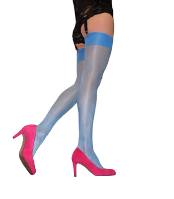 Blue Stockings Sheer With Deep Welt One size