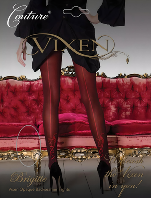 Couture Vixen brigitte opaque back seamed tights Large