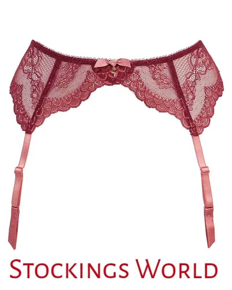 Gossard Superboost Lace Suspender - Cranberry MEDIUM