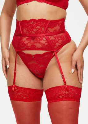 Red waspie suspender Belt Garter Belt UK Medium 12-14 NEW