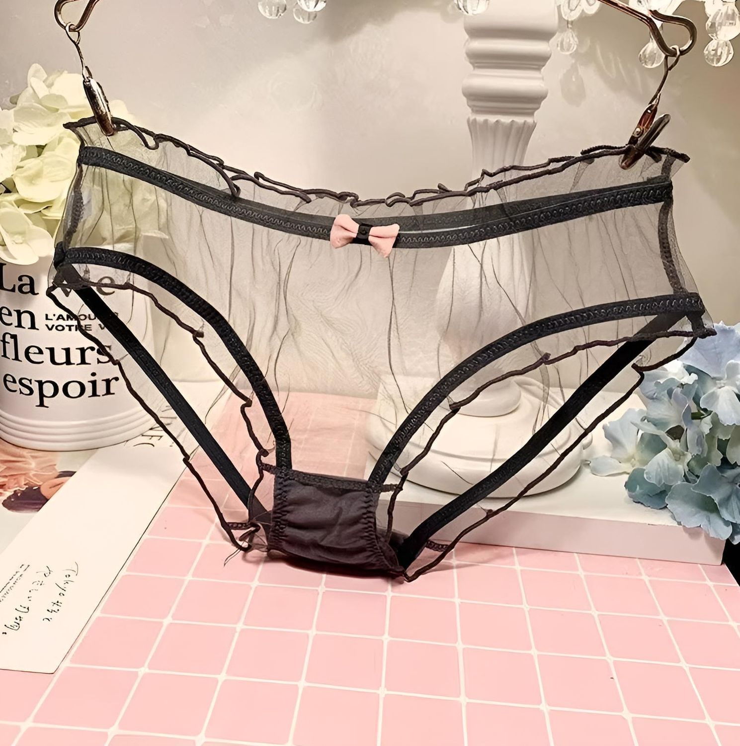 Completely Sheer Transparent Nylon Panties Retro look