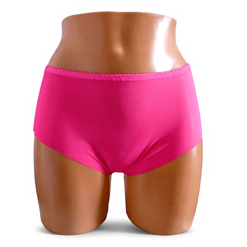 Sheer Transparent Briefs Vintage Retro look NYLON shocking pink NEW M/L 12/14