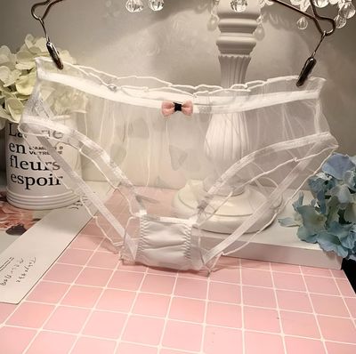 Completely Sheer Transparent Nylon Panties Retro look WHITE Completely Sheer Transparent Nylon Panties Retro look WHITE