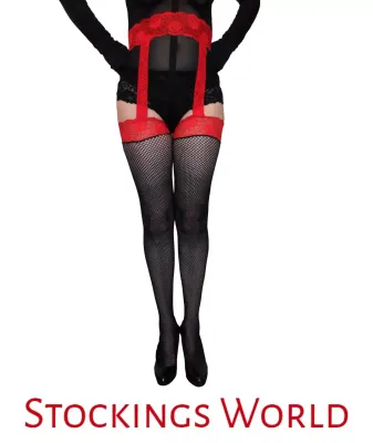 Black fishnet suspender tights  - Large/XL