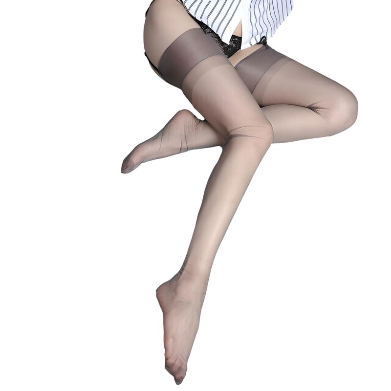 Non Stretch Stockings GREY Seamless 5  Denier Medium UK