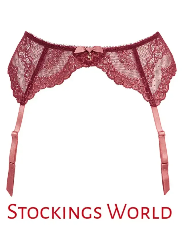 Gossard Superboost Lace Suspender - Cranberry MEDIUM RRP £25
