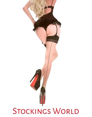 Seamed stockings Cuban Heel Natural/Black Small/Medium Seamed stockings Cuban Heel Natural/Black Small/Medium