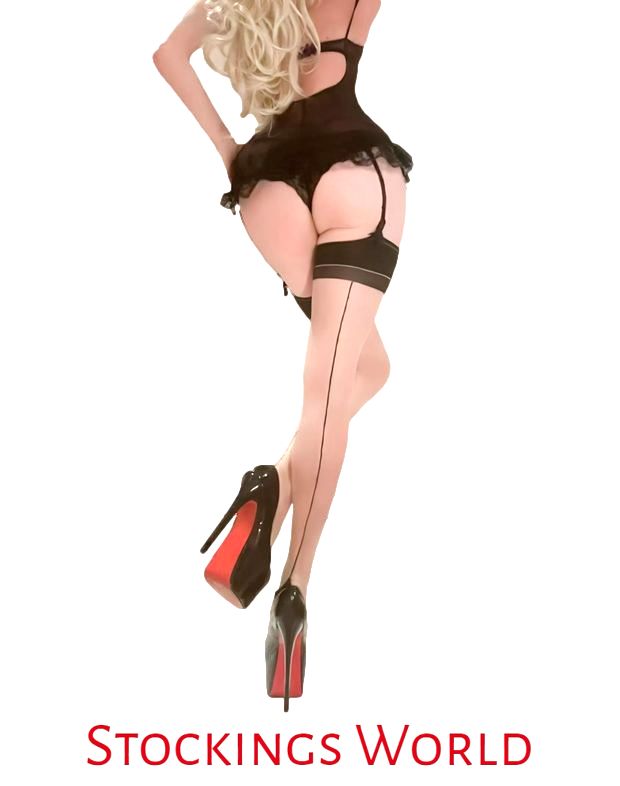 Seamed stockings Cuban Heel Natural/Black Small/Medium
