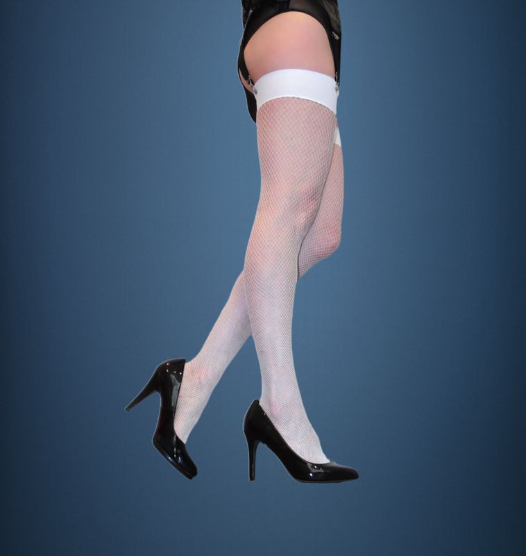 White Fishnet Stockings - One Size