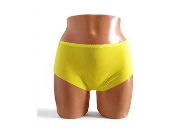 Sheer Transparent Briefs Vintage Retro look NYLON Yellow NEW M/L 12/14