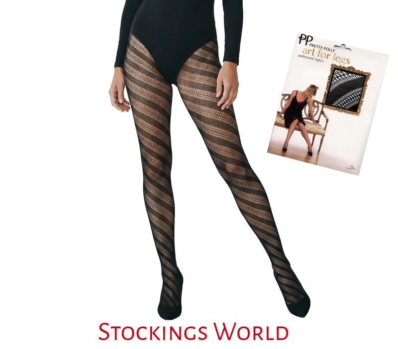 Pretty Polly Art for legs vintage patterned tights medium/large New