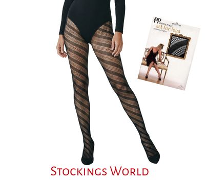 Pretty Polly Art for legs vintage patterned tights medium/large New