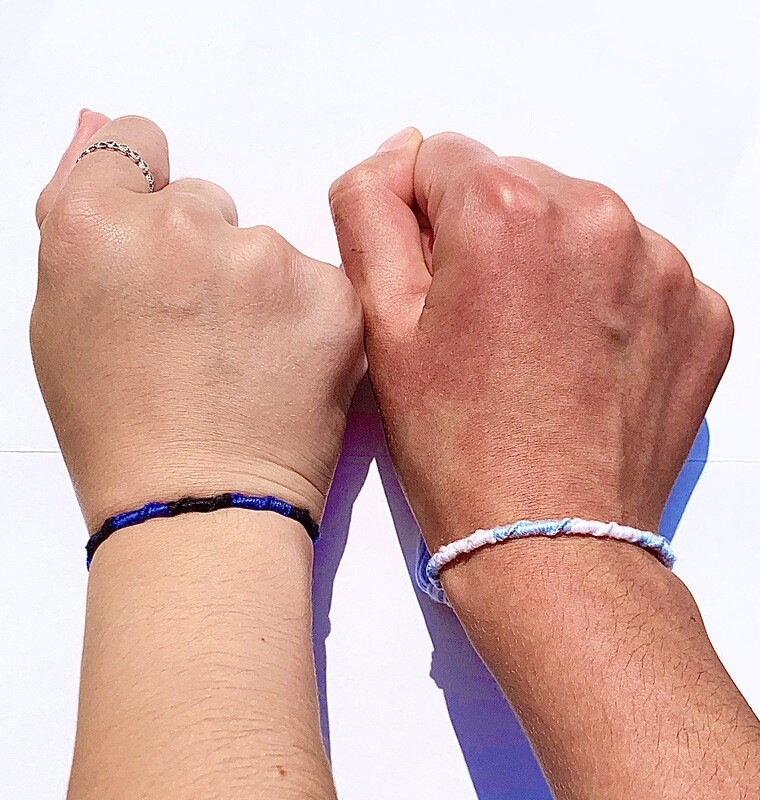 Blue Twisty Spiral Friendship Bracelet Set