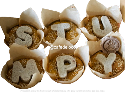 Pup cakes with letter cookies( pack of 6)