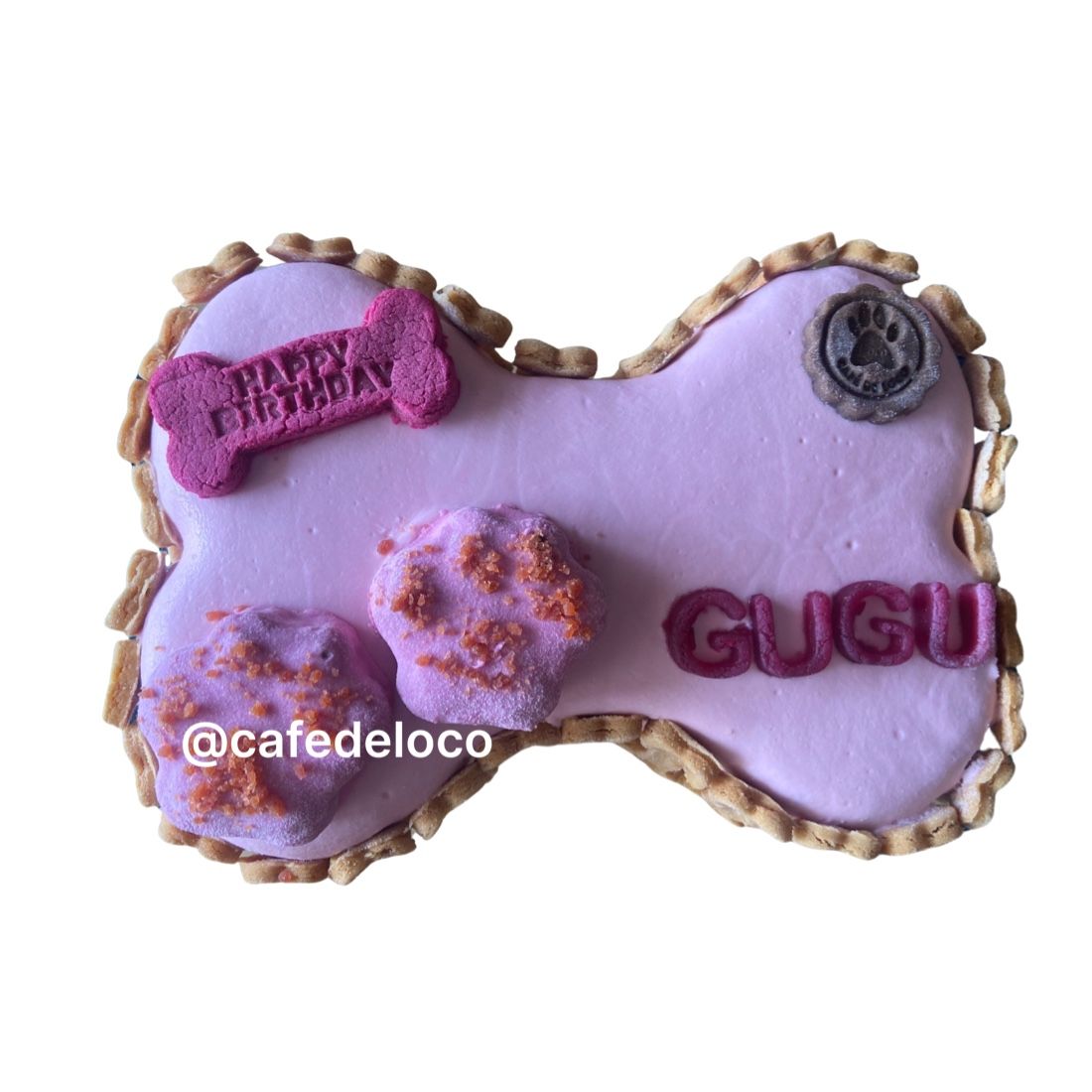 Bone Icing Dog Cake with side cookies