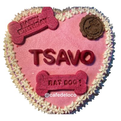 Heart Double Icing Dog Cake