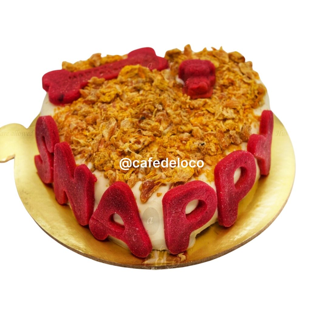 Heart pet cake - Bold letter cookies