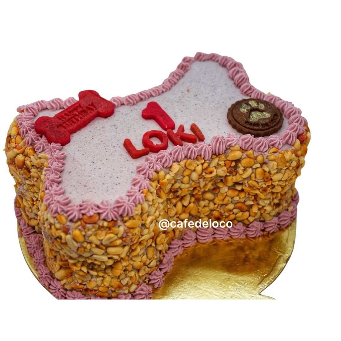 Bone icing pet cake - peanuts