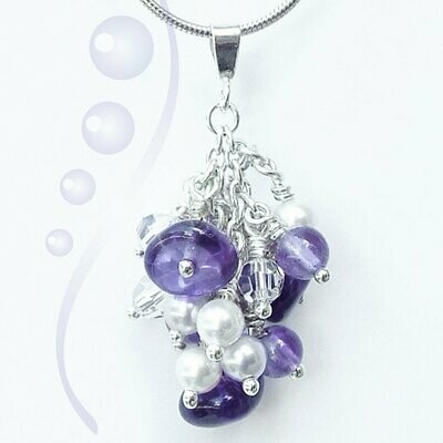 Amethyst and pearl pendant