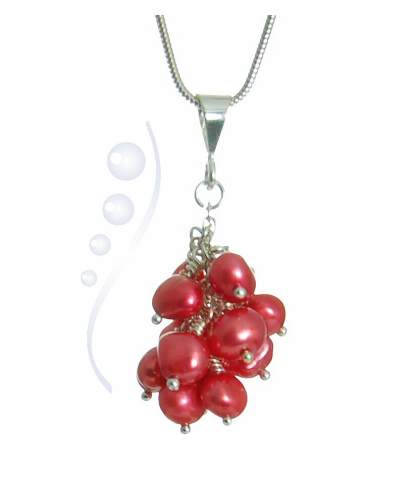 Scarlet Red Freshwater Pearl Pendant