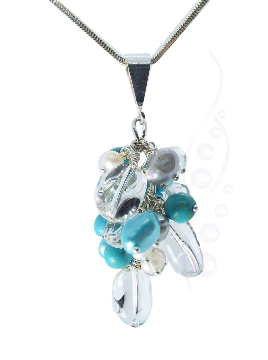 Sterling Silver Rock Chic Pendant in Turquoise