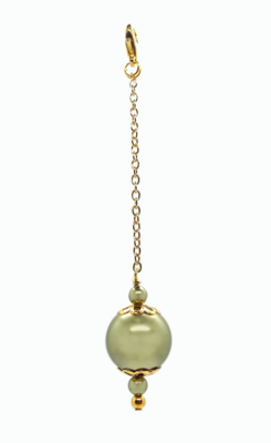 Big Green Pearl goldplated bag charm