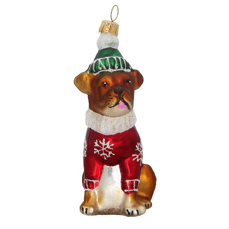 CDL Boxer Glass Christmas Ornament G09