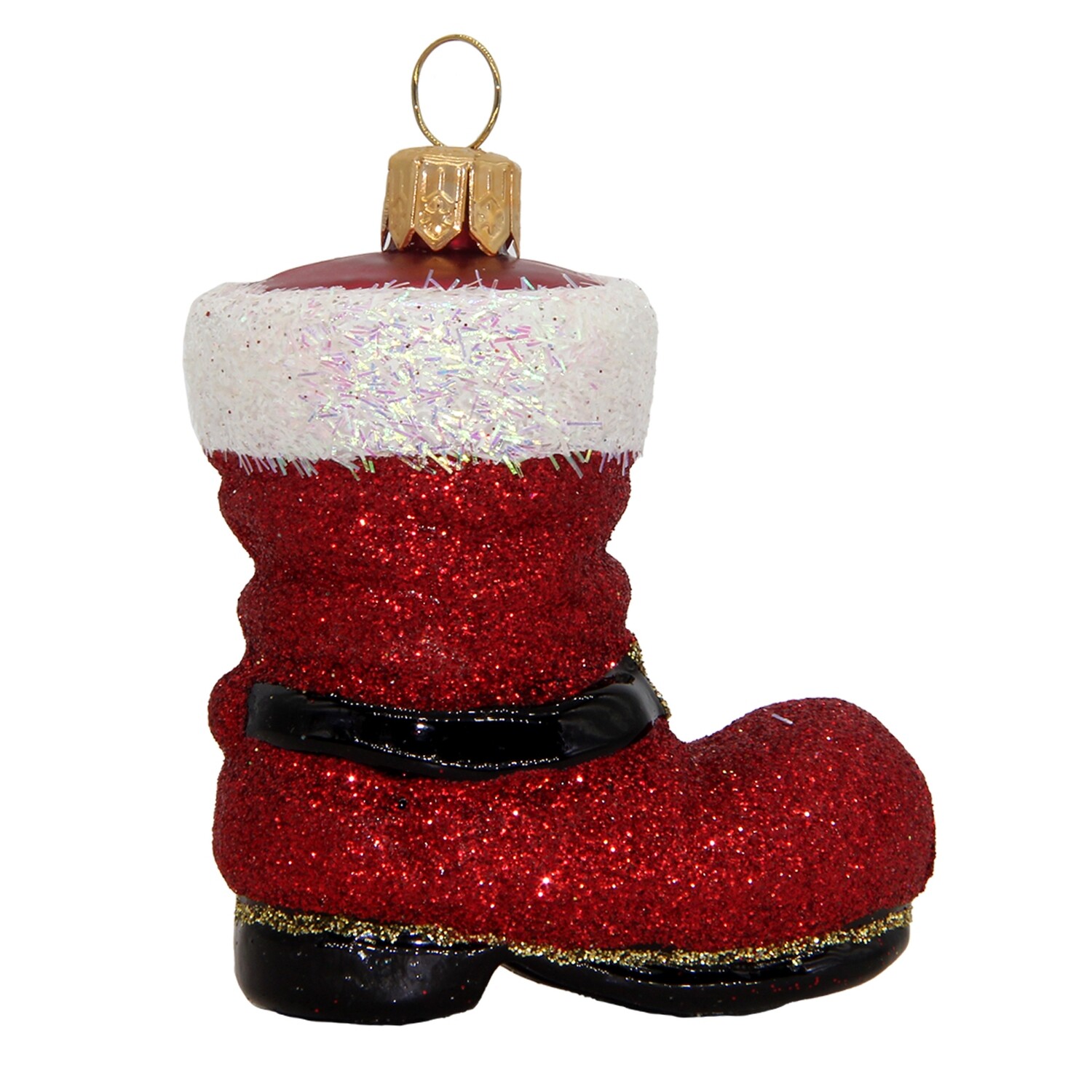 CDL Santa&#39;s Boot Glass Ornament F82-G