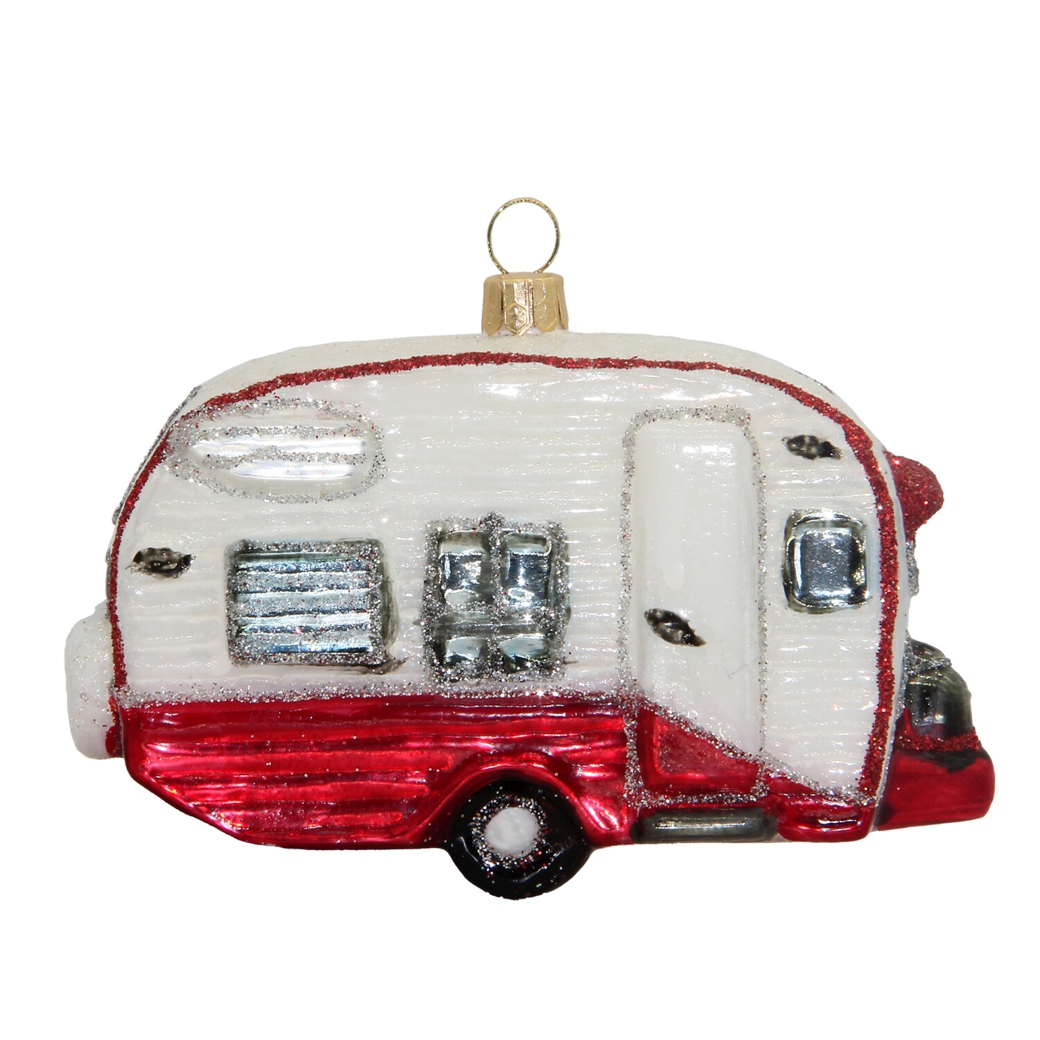 CDL Vintage Caravan Blown Glass Christmas Tree Decoration F87