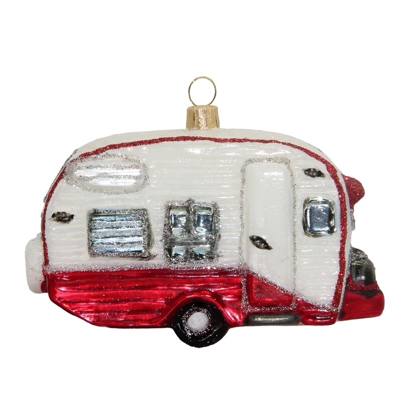 CDL Vintage Caravan Blown Glass Christmas Tree Decoration F87