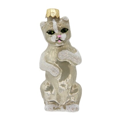 CDL Adorable White Cat Christmas Tree Ornament G12