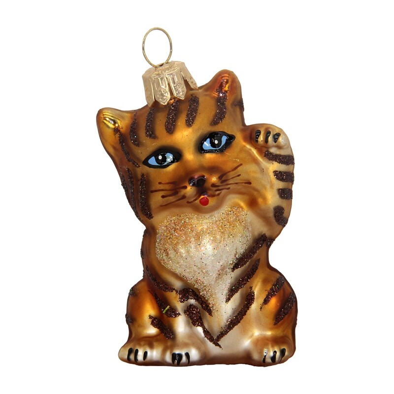 CDL Adorable Winking Cat Christmas Tree Ornament G15