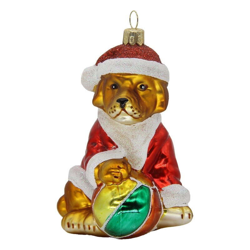 CDL Lab Playing Beach Ball Pup Christmas Tree Ornament G18