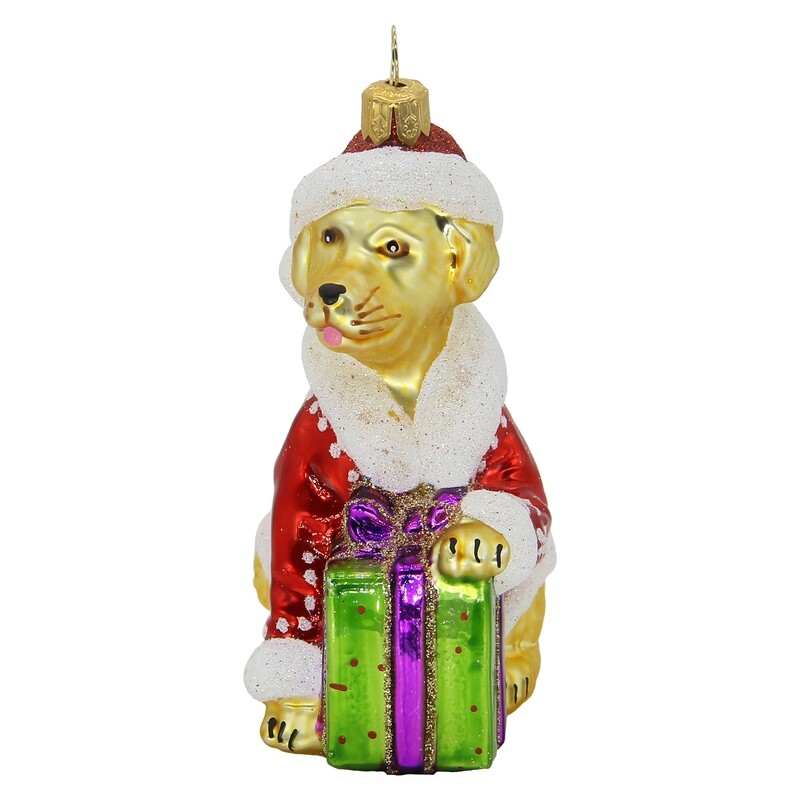 CDL Santa Lab Puppy Christmas Tree Ornament G19