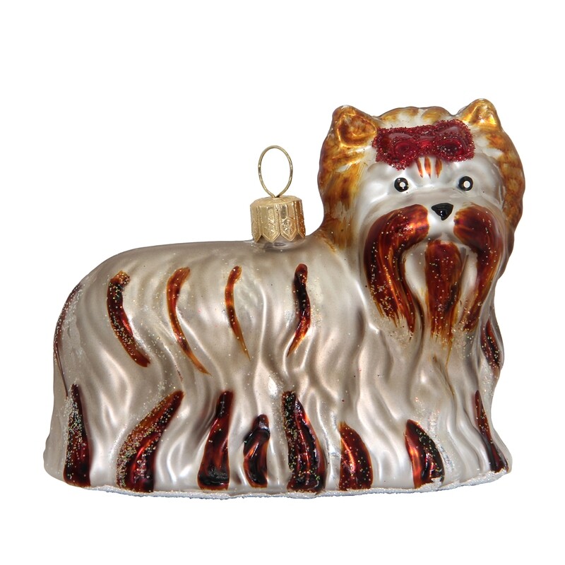 CDL Adorable Yorkie Puppy Dog Christmas Tree Ornament  G16