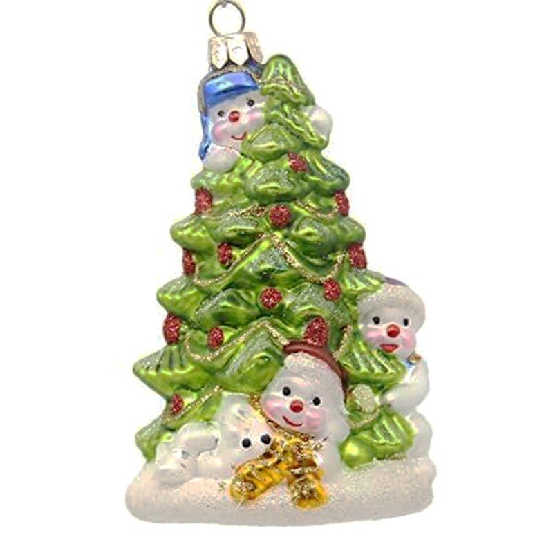 CDL Snowman Christmas Tree Glass Blown Ornaments G20