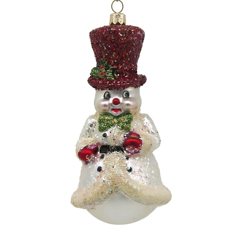 CDL Glass Blown Snowman Ornaments for Christmas Tree G24