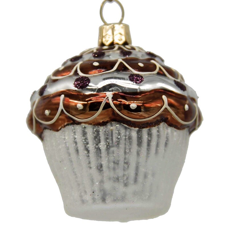 CDL Cupcake Christmas Glass Blown Ornaments G43