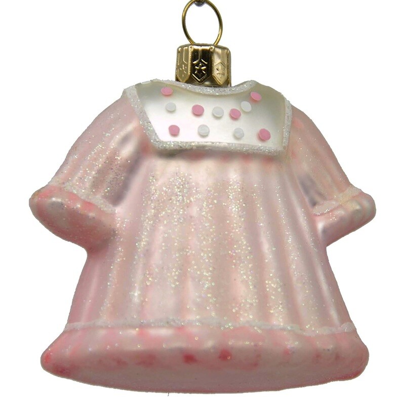 CDL Light Pink Baby’s Cute Dress Glass Blown Ornaments G62