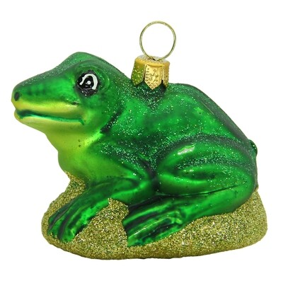 CDL Glass Blown Christmas Little Frog Ornament G56