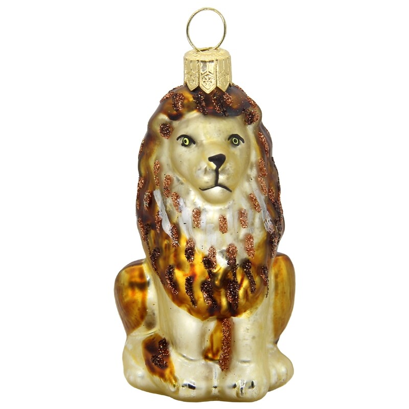 CDL Glass Blown Christmas Lion Ornament G59