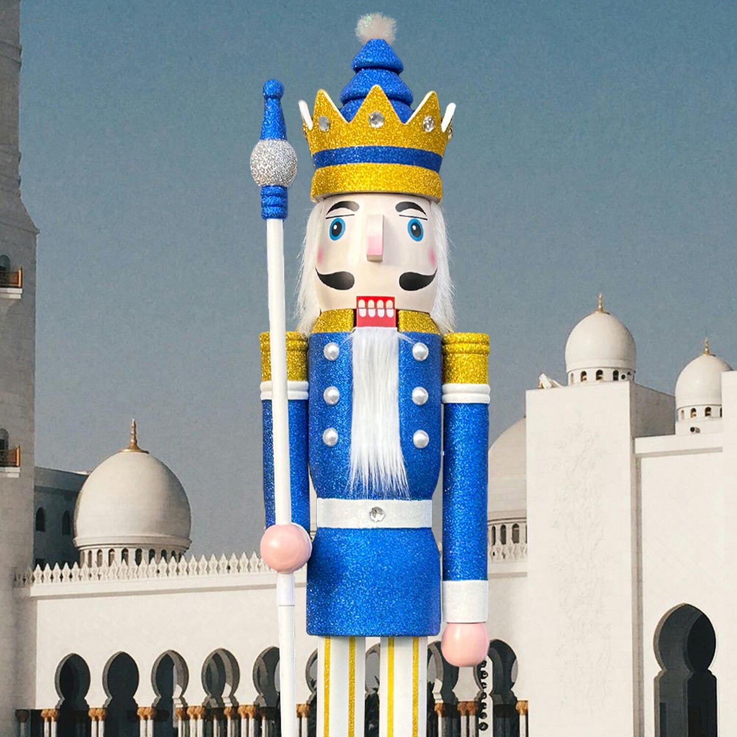 Blue glitter nutcracker king K33