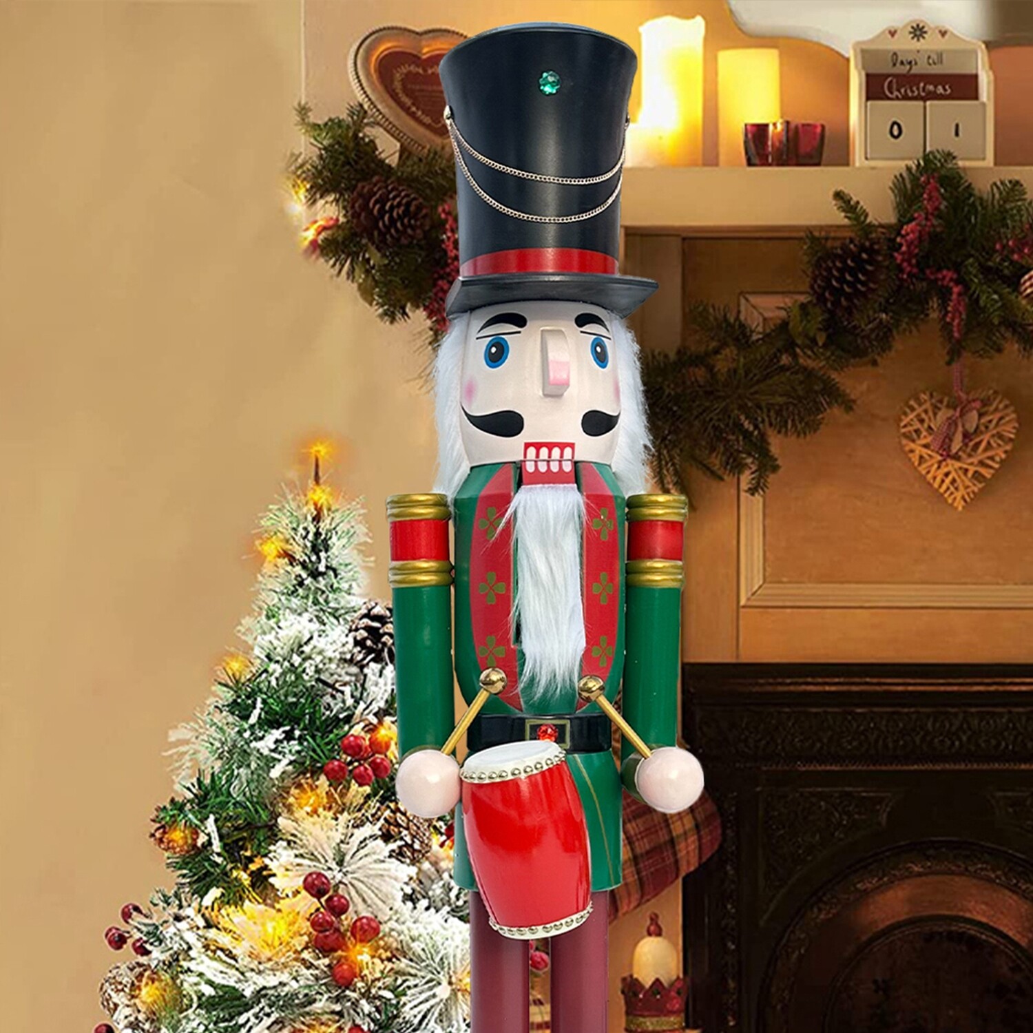 Patel Green nutcracker solider play drum K37