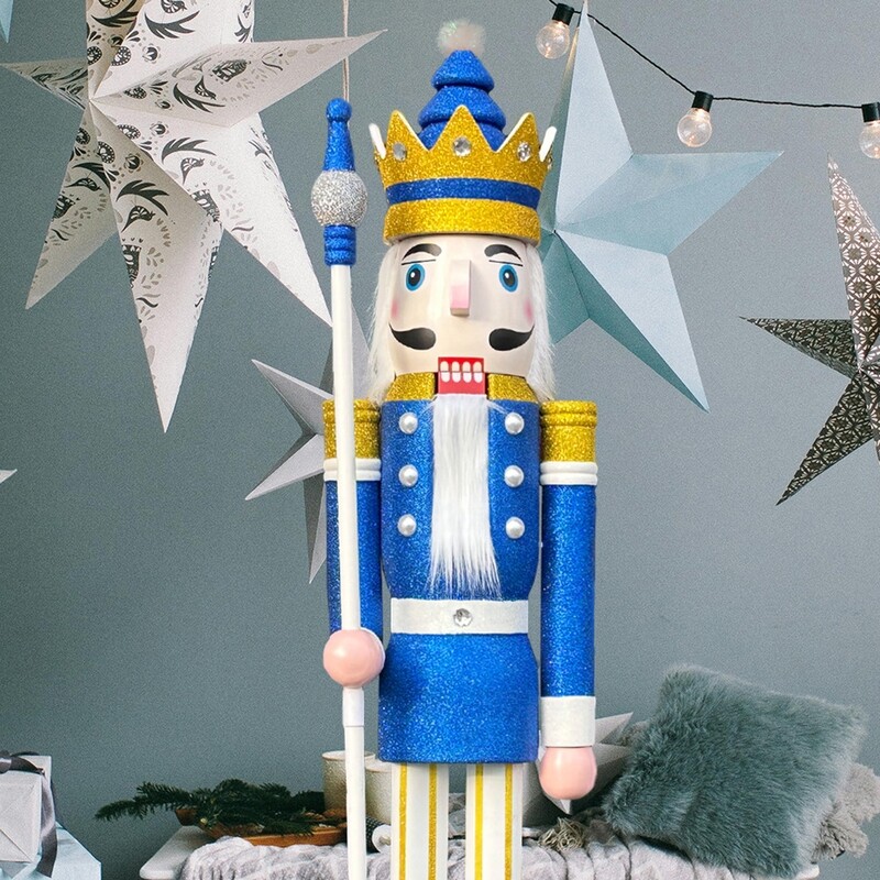 Blue glitter nutcracker king K33