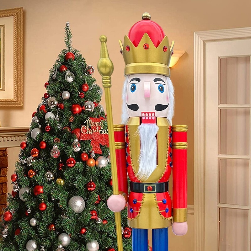 Red Wooden Nutcracker King Christmas Ornament K01